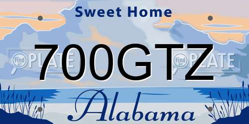700GTZ Alabama License Plate