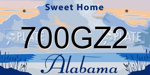 700GZ2 Alabama License Plate