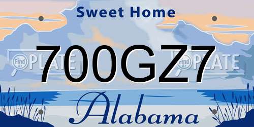 700GZ7 Alabama License Plate