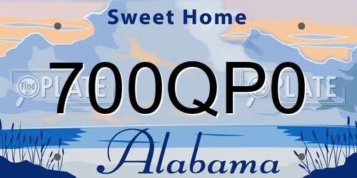 700QP0 Alabama License Plate