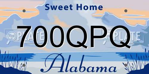 700QPQ Alabama License Plate
