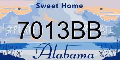 7013BB Alabama License Plate