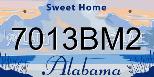 7013BM2 Alabama License Plate
