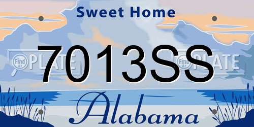 7013SS Alabama License Plate