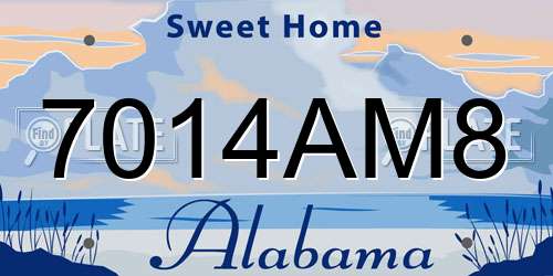 7014AM8 Alabama License Plate