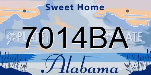 7014BA Alabama License Plate