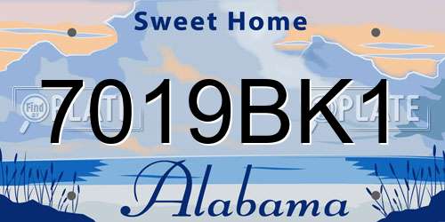 7019BK1 Alabama License Plate