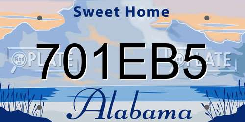 701EB5 Alabama License Plate