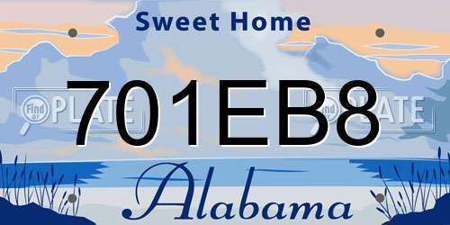 701EB8 Alabama License Plate