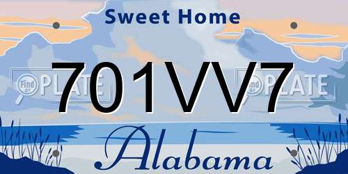 701VV7 Alabama License Plate