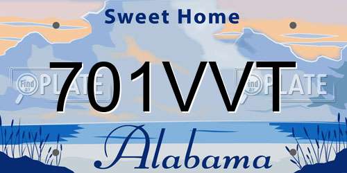701VVT Alabama License Plate