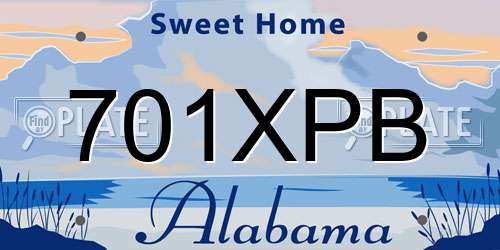 701XPB Alabama License Plate