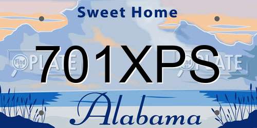 701XPS Alabama License Plate