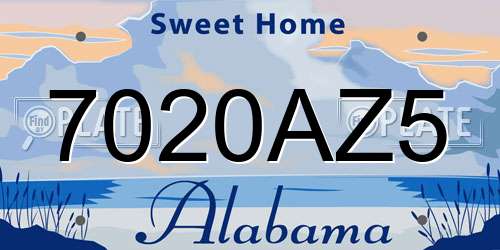 7020AZ5 Alabama License Plate