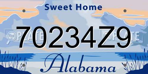 70234Z9 Alabama License Plate
