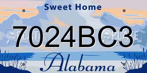 7024BC3 Alabama License Plate