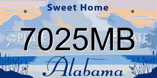7025MB Alabama License Plate