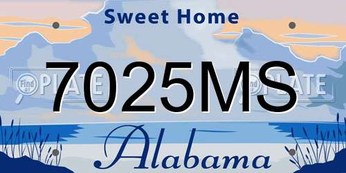 7025MS Alabama License Plate