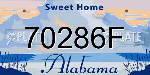70286F Alabama License Plate