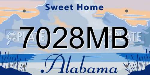 7028MB Alabama License Plate