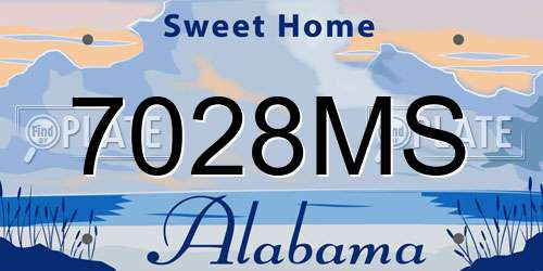 7028MS Alabama License Plate