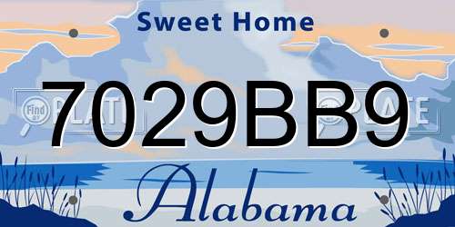 7029BB9 Alabama License Plate