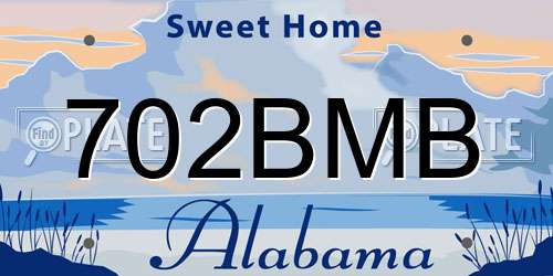 702BMB Alabama License Plate