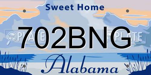 702BNG Alabama License Plate