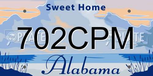 702CPM Alabama License Plate