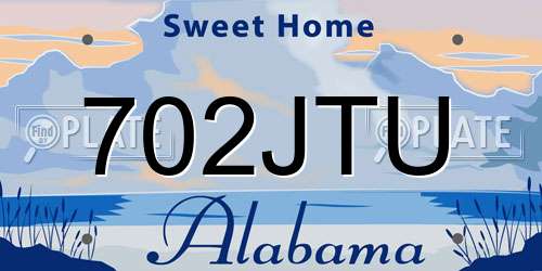 702JTU Alabama License Plate