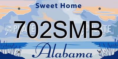 702SMB Alabama License Plate