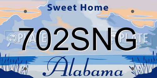 702SNG Alabama License Plate