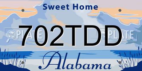 702TDD Alabama License Plate