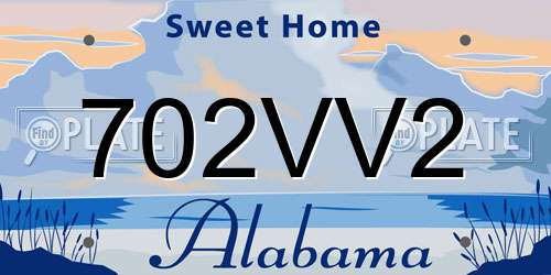 702VV2 Alabama License Plate