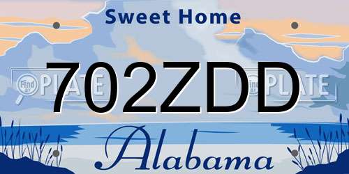 702ZDD Alabama License Plate