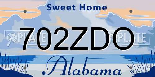 702ZDO Alabama License Plate
