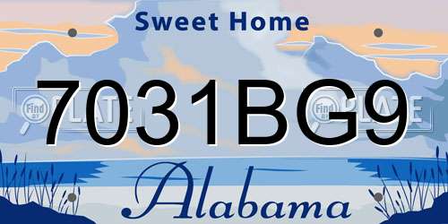 7031BG9 Alabama License Plate