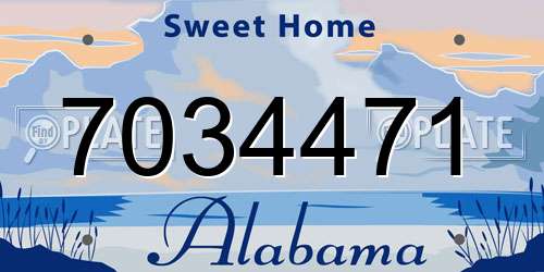 7034471 Alabama License Plate