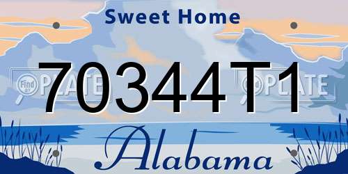 70344T1 Alabama License Plate