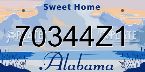 70344Z1 Alabama License Plate