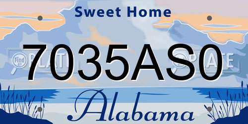 7035AS0 Alabama License Plate