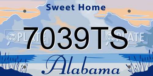 7039TS Alabama License Plate