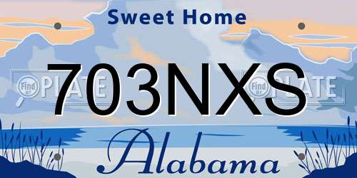 703NXS Alabama License Plate