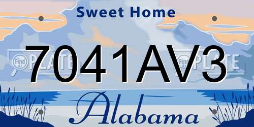 7041AV3 Alabama License Plate
