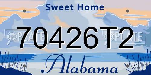 70426T2 Alabama License Plate
