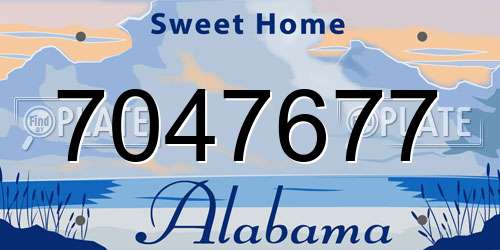 7047677 Alabama License Plate