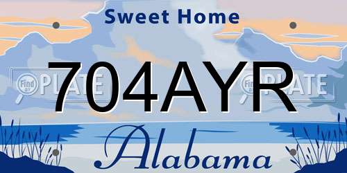 704AYR Alabama License Plate