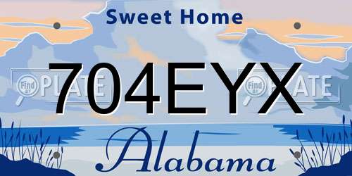 704EYX Alabama License Plate