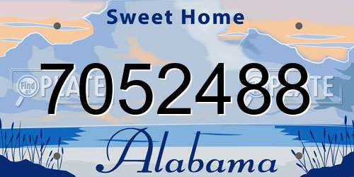 7052488 Alabama License Plate