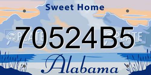 70524B5 Alabama License Plate